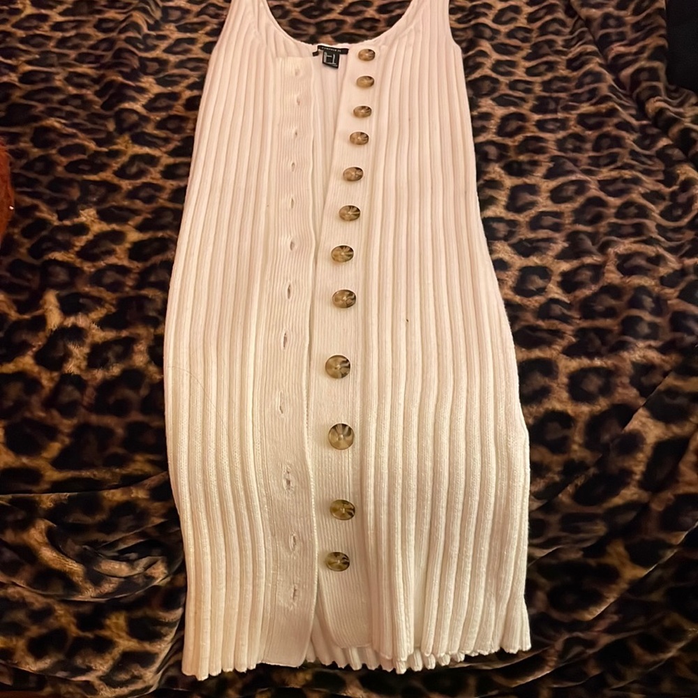 Maxi white/cream colored knit dress